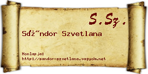 Sándor Szvetlana névjegykártya