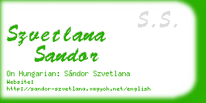 szvetlana sandor business card