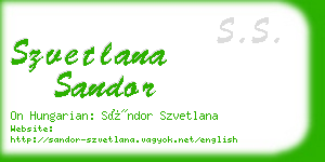 szvetlana sandor business card